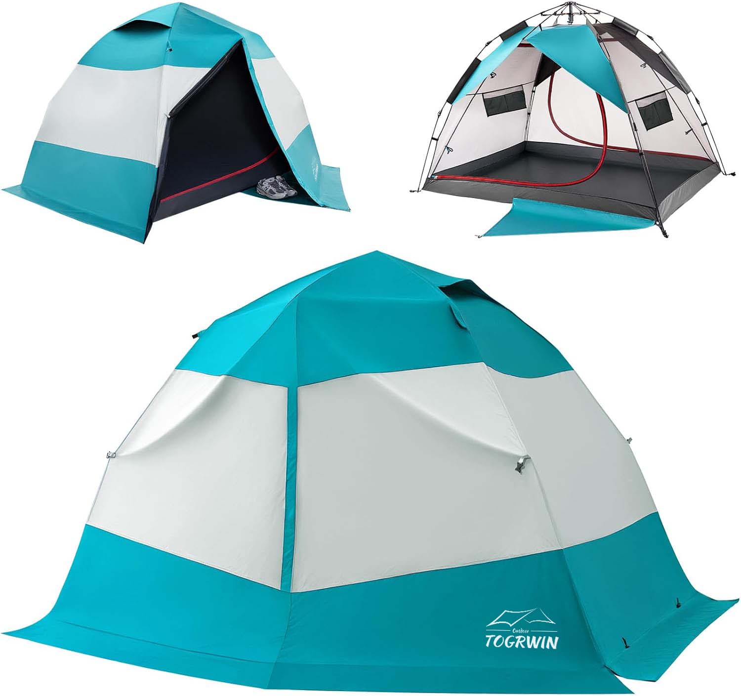 Torgwin Camping karpa 2 pertsona, iragazgaitza eta blofout geruza bikoitza irekitzen da kanpoko karpa